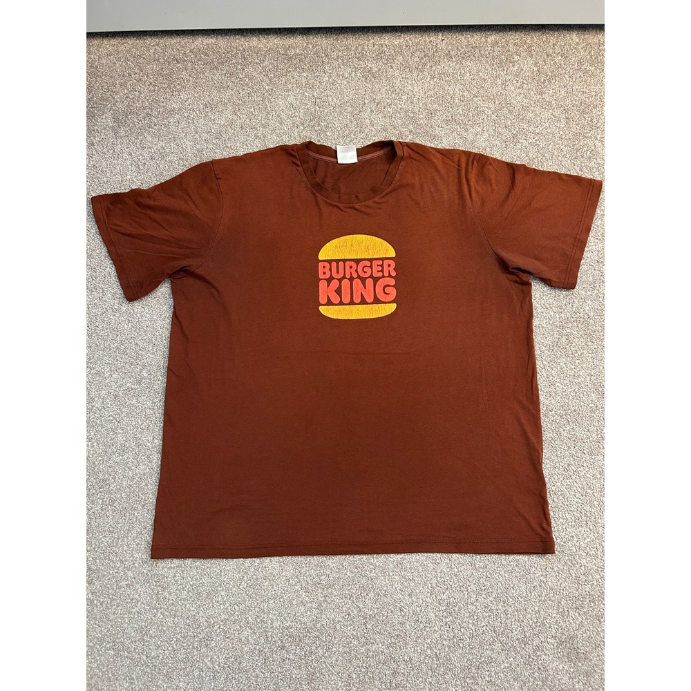Burger King Graphic T-Shirt Mens XL Brown Excellent Short Sleeve Logo Tee
